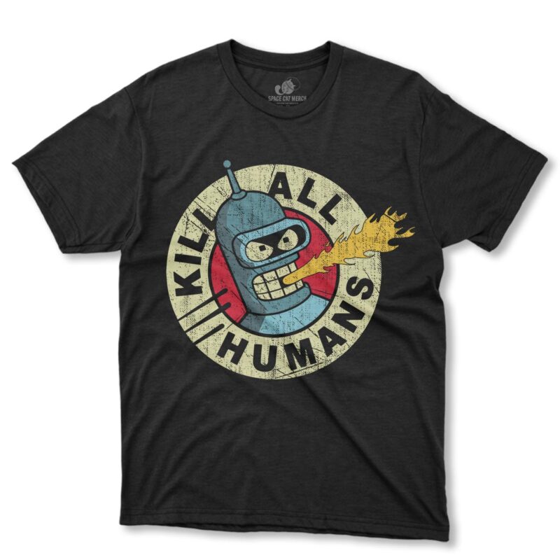 Playera | Bender Kill All Humans Futurama